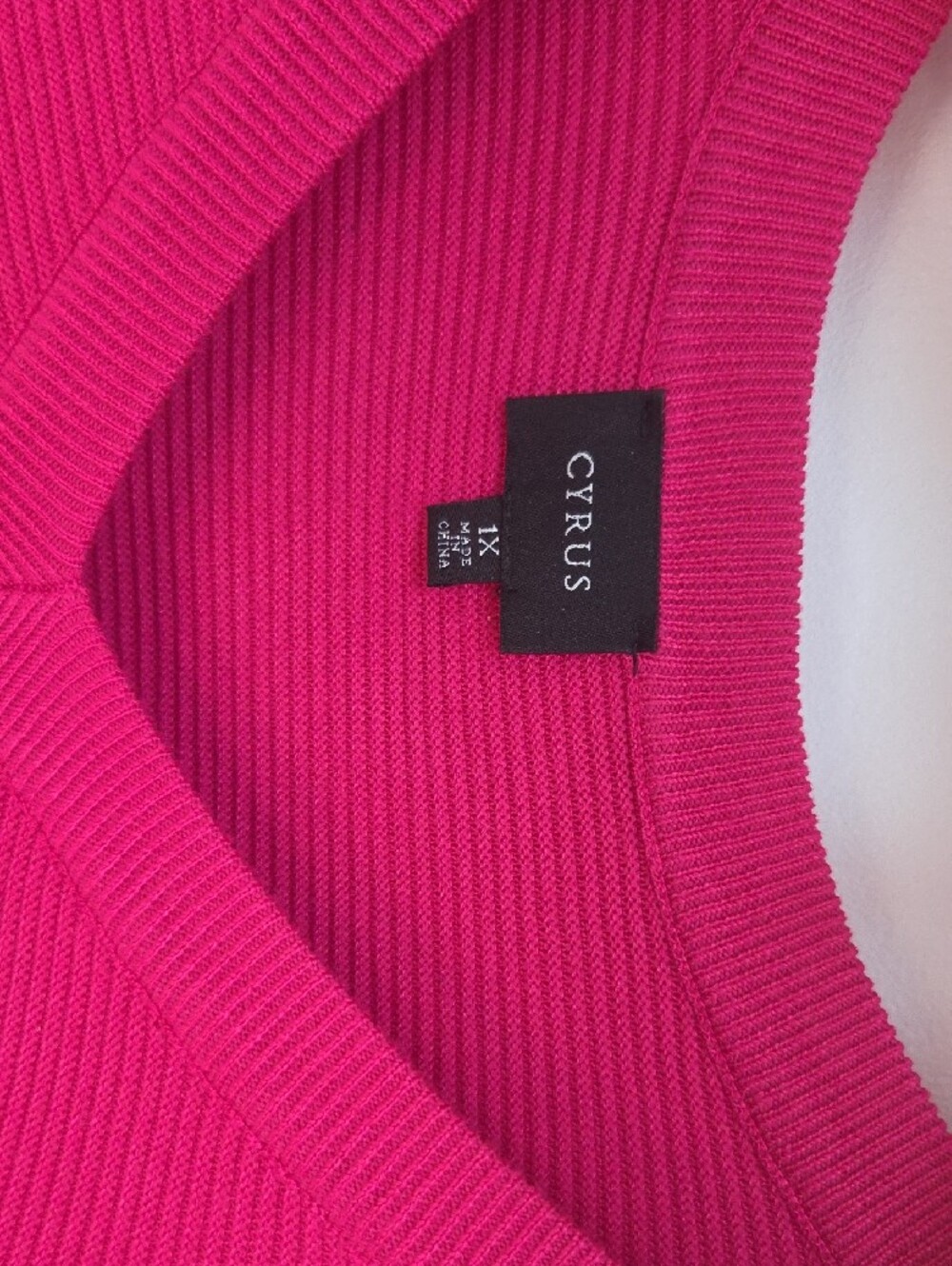 Cyrus Raspberry Pink V-Neck Sweater - Picture 3 of 5